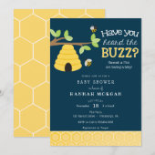 Heb je de Buzz gehoord? Bijen Baby shower Kaart (Voorkant / Achterkant)
