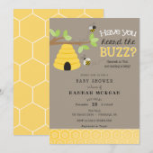 Heb je de Buzz gehoord? Bijen Baby shower Kaart (Voorkant / Achterkant)
