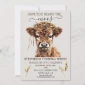 Heb je de koe gehoord Boho Schotse Hoogland Koe Ve Kaart (Voorkant)