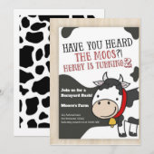Heb je de Moos Koe Boy 2nd Birthday Invi gehoord Kaart (Voorkant / Achterkant)