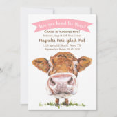 Heb je de Moos Koe Pink Invitation gehoord Kaart (Voorkant)