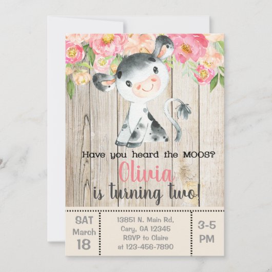 Heb je de moos koe uitnodiging gehoord? (Voorkant)