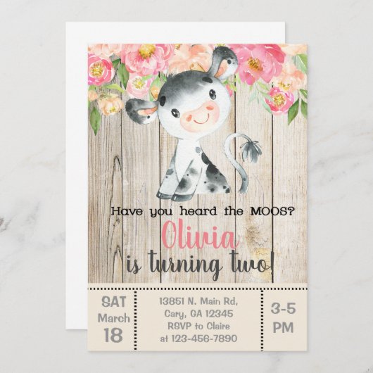 Heb je de moos koe uitnodiging gehoord? (Voorkant / Achterkant)