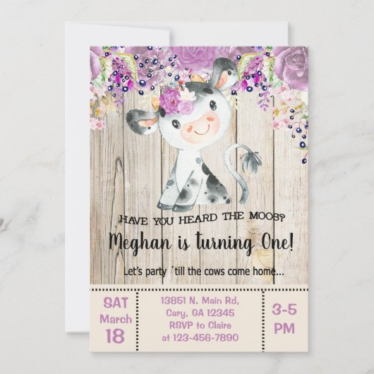 Heb je de moos koe uitnodiging gehoord? (Voorkant)