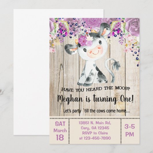 Heb je de moos koe uitnodiging gehoord? (Voorkant / Achterkant)