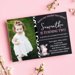 Heb je de Moos Pink Koe Birthday gehoord? Kaart