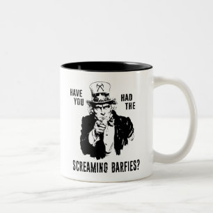 Heb Je De Schreeuwende Kotsziekte Ijs Beklommen Tweekleurige Koffiemok