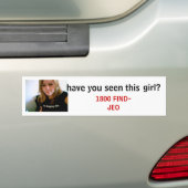 heb je dit meisje gezien? bumpersticker (Op auto)