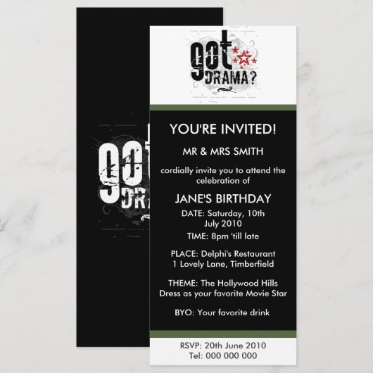 Heb je Drama? Kaart (Voorkant / Achterkant)