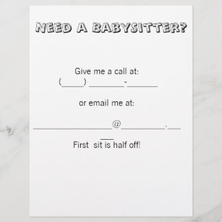 Heb je een BabySitter nodig? Flyer