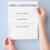 Heb je een BabySitter nodig? Flyer (Hand)