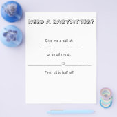 Heb je een BabySitter nodig? Flyer (Enkel)