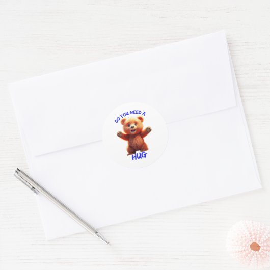 Heb je een enorme TEDDY BEAR nodig? Ronde Sticker (Envelop)