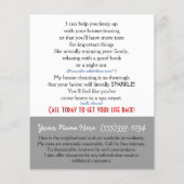 Heb je een Housecleaner nodig? Aangepaste marketin Flyer (Achterkant)