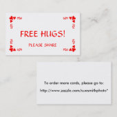 Heb je een Hug nodig?  Geef een gratis hugs kaart. Visitekaartje (Voorkant / Achterkant)