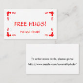 Heb je een Hug nodig?  Geef een gratis hugs kaart. Visitekaartje (Voorkant / Achterkant)