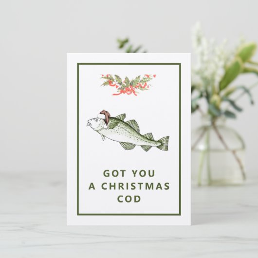 Heb je een kerstkabeljauw Gevist flat? Feestdagenkaart (Staand voorkant)