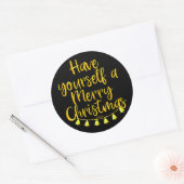 HEB JE EEN MERRY CHRISTMAS RONDE STICKER (Envelop)