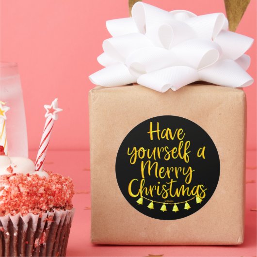 HEB JE EEN MERRY CHRISTMAS RONDE STICKER (Feest)