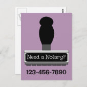 Heb je een Notaris nodig? Rubber Stempel Briefkaart (Voorkant / Achterkant)