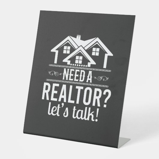 Heb je een Realtor nodig? Real Estate Agent Reclamebord Met Voetstuk (Voorkant)