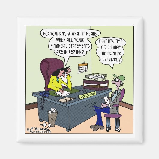 Heb je een rode inkt? Verander de printercartridge Magneet (Voorkant)