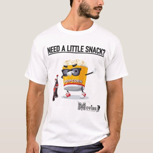 "Heb je een snack nodig?" Popcorn Buddy T-Shirt (Voorkant)