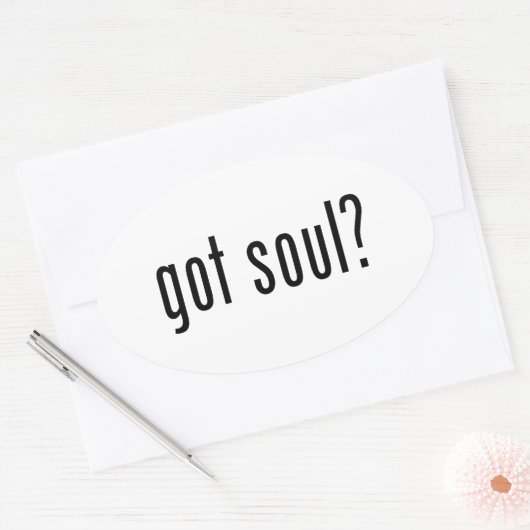 Heb je een ziel? ovale sticker (Envelop)