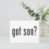 Heb je een zoon? briefkaart (Staand voorkant)