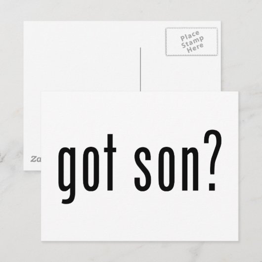 Heb je een zoon? briefkaart (Voorkant / Achterkant)