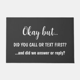 Heb je eerst gebeld of getekend? Funny Rude Deurmat