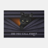 Heb je eerste deurmat, zwarte kat deurmat gebeld? (Voorkant)