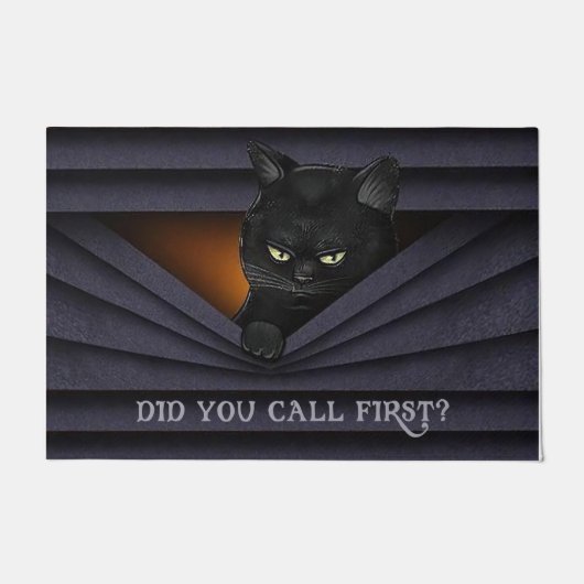 Heb je eerste deurmat, zwarte kat deurmat gebeld? (Voorkant)