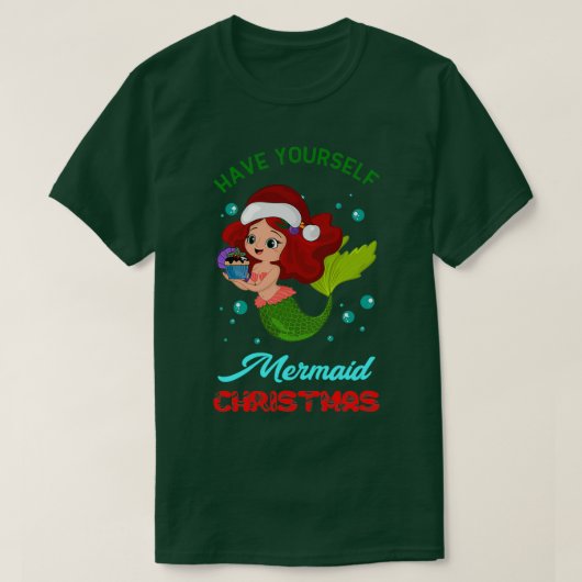Heb je eigen Zeemeerminnende kerst T-shirt (Design voorkant)