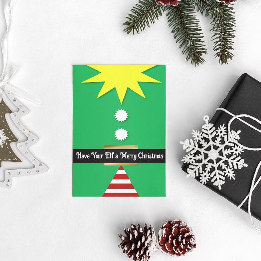 Heb je Elf een prettige kerst Feestdagen Kaart