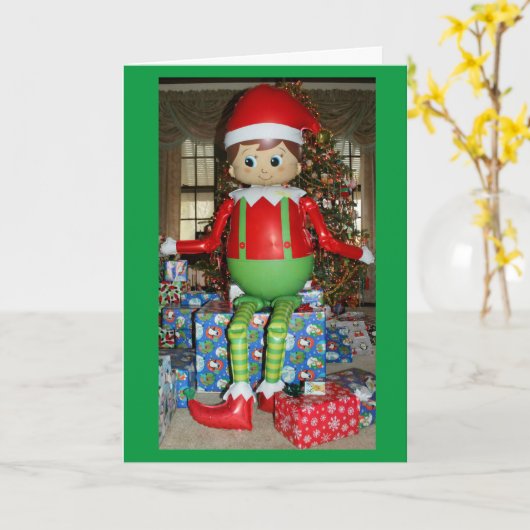 Heb je Elf een prettige kerst. Kaart (Gele Bloem)