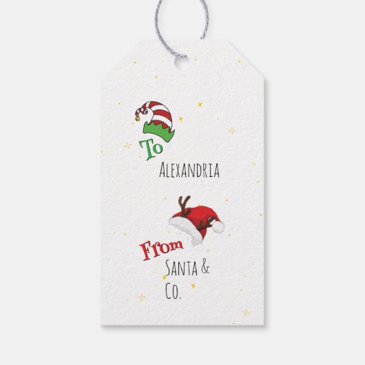 Heb je Elf een vrolijk kerstfeest Cadeaulabel (Achterkant)