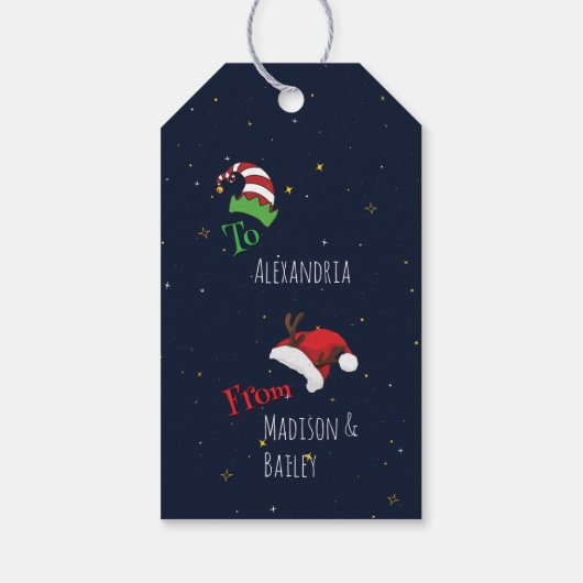 Heb je Elf een vrolijk kerstfeest Cadeaulabel (Achterkant)