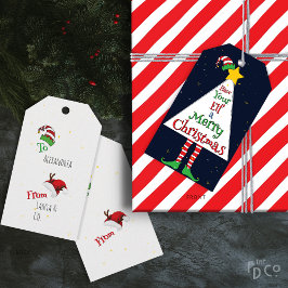 Heb je Elf een vrolijk kerstfeest Cadeaulabel