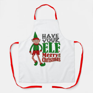 Heb je elf een vrolijk klein kerst Schort