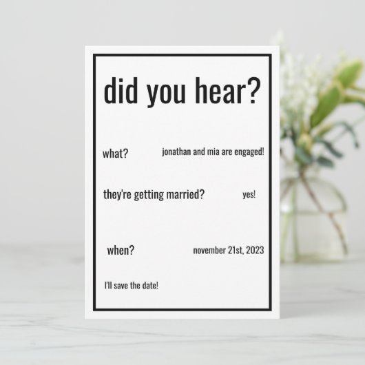 Heb je gehoord? Aangepaste details toevoegen Minim Kaart (Staand voorkant)