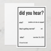 Heb je gehoord? Aangepaste details toevoegen Minim Kaart (Voorkant / Achterkant)