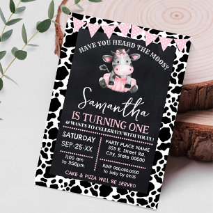 Heb je gehoord Moos Pink Koe Ballerina Birthday Kaart