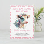 Heb je gehoord van de Moos Roze Koe 1e verjaardag Kaart (Staand voorkant)