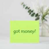 Heb je geld? Ansichtkaart Briefkaart (Staand voorkant)
