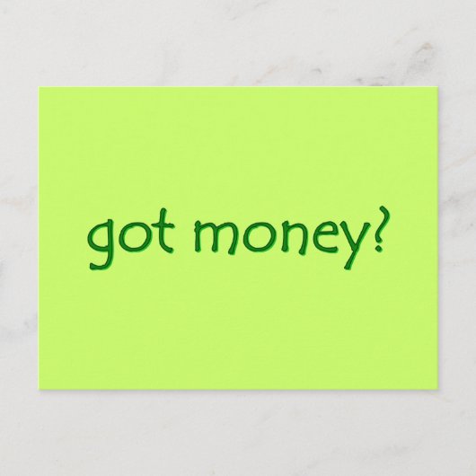 Heb je geld? Ansichtkaart Briefkaart (Voorkant)