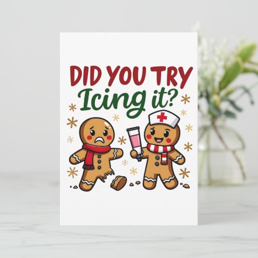 Heb je geprobeerd het grappige peperkoekverpleging bedankkaart (Staand voorkant)