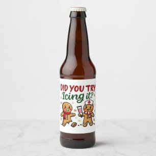 Heb je geprobeerd het grappige peperkoekverpleging bier etiket