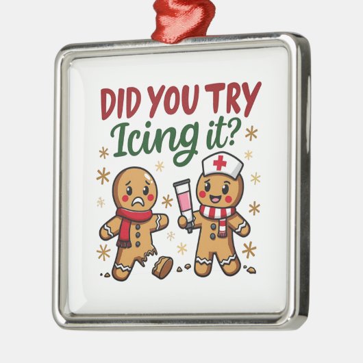 Heb je geprobeerd het grappige peperkoekverpleging metalen ornament (Links)