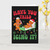 Heb je geprobeerd het met glazuur te doen kerstman kaart (Gele Bloem)